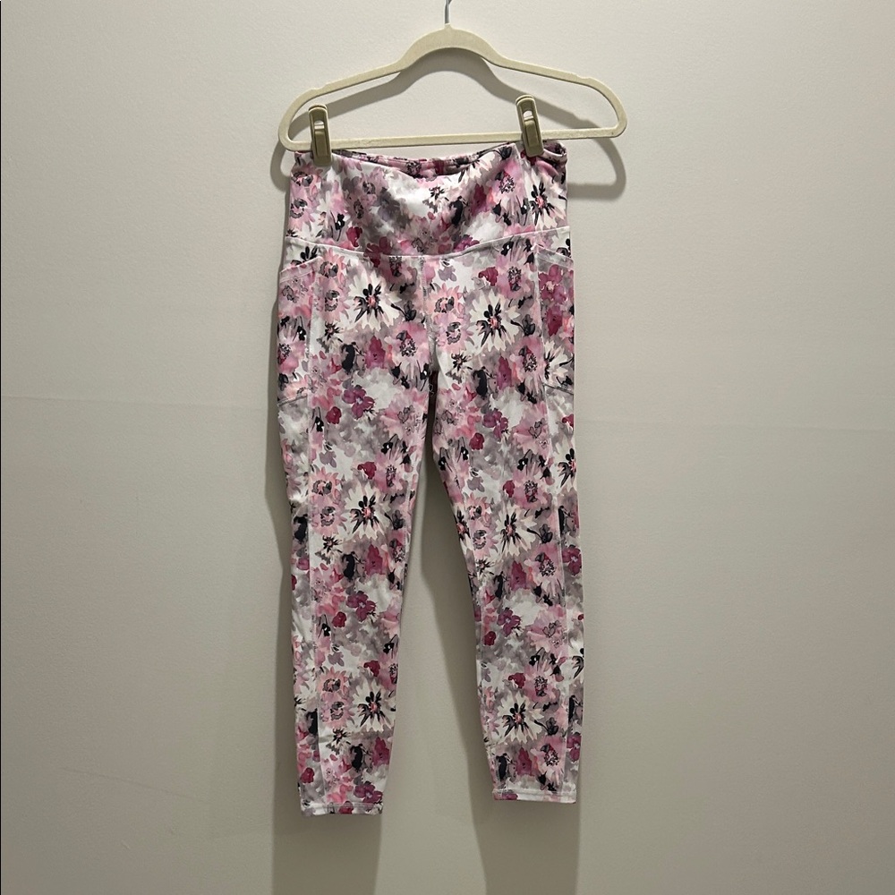 RBX Floral Pink and Black Leggings